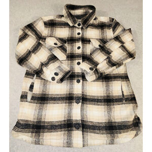 Thread & Supply Plaid Shacket Womens Large Flannel Shirt Jacket Lined